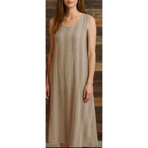Flax linen maxi dress pockets size M